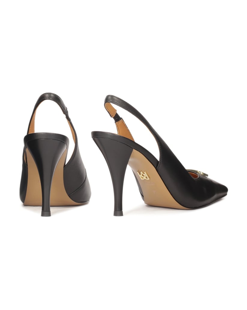 Kazar-Schwarze-Slingback-Pumps-mit-quadratischer,-schmaler-Nase-schwarz