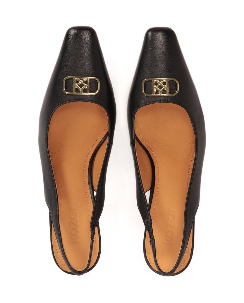Kazar-Schwarze-Slingback-Pumps-mit-quadratischer,-schmaler-Nase-schwarz