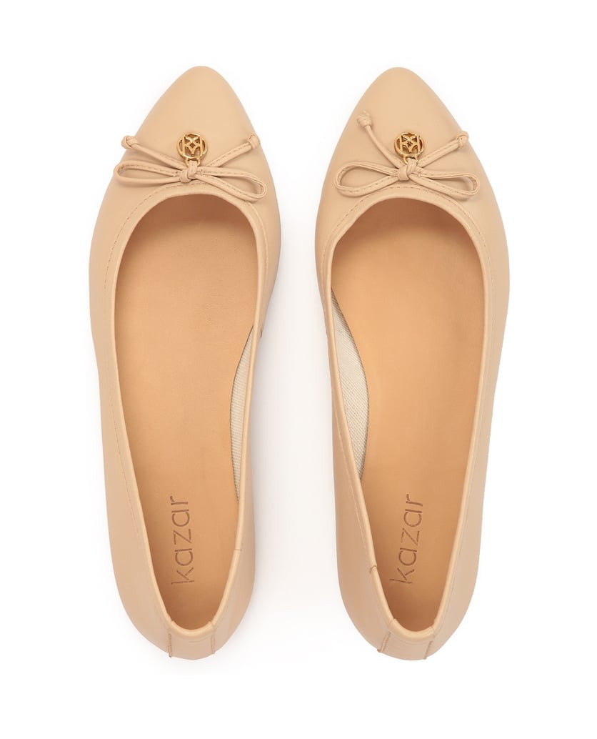 Kazar-Klassische-Ballerinas-mit-verlängerter-Nase-beige