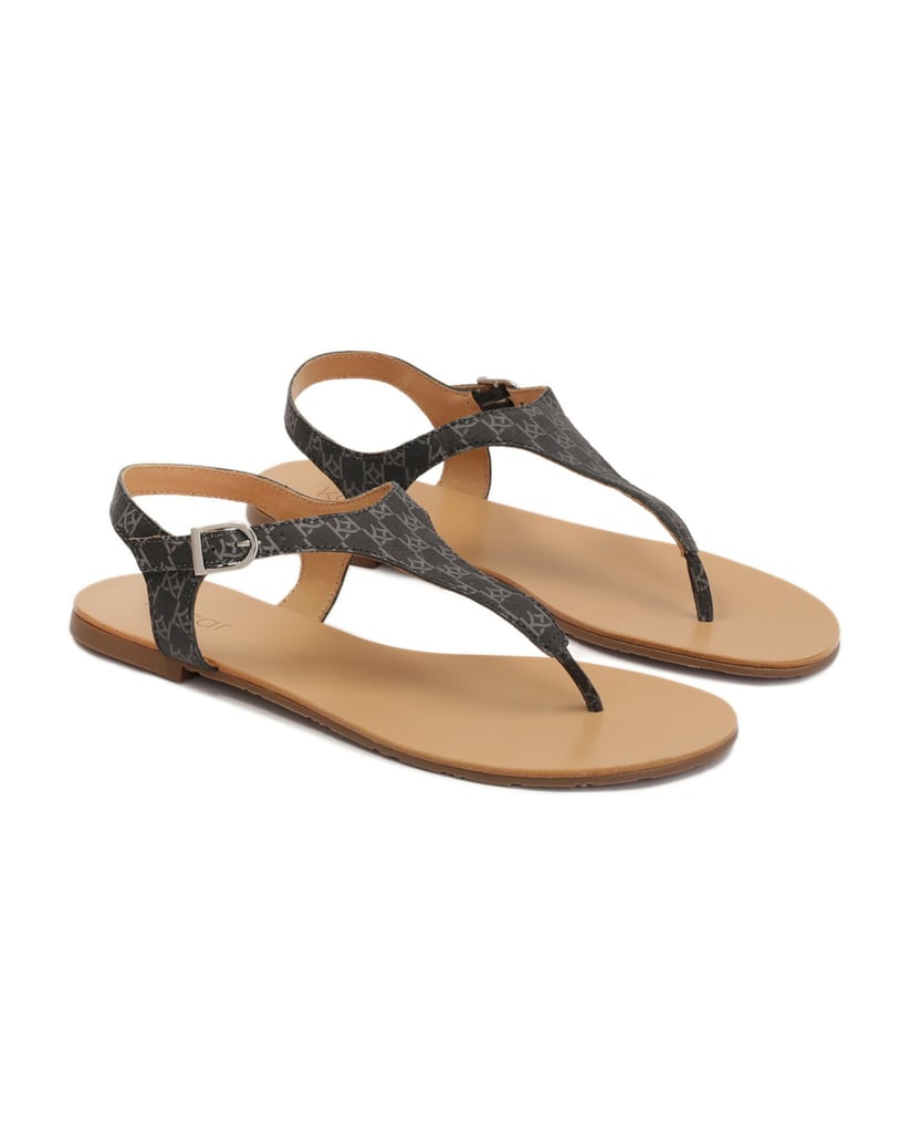 Kazar-Flache-Sandalen-mit-KAZAR-Monogrammen-schwarz