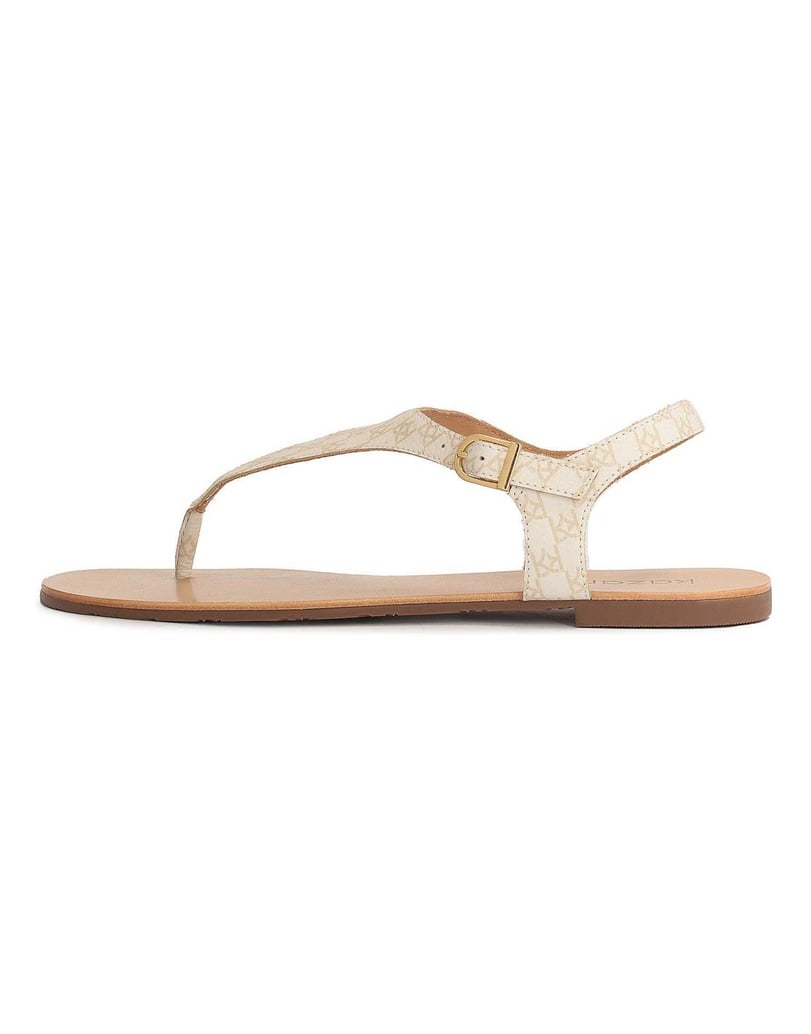Kazar-Flache-Sandalen-aus-gemustertem-Leder-weiss