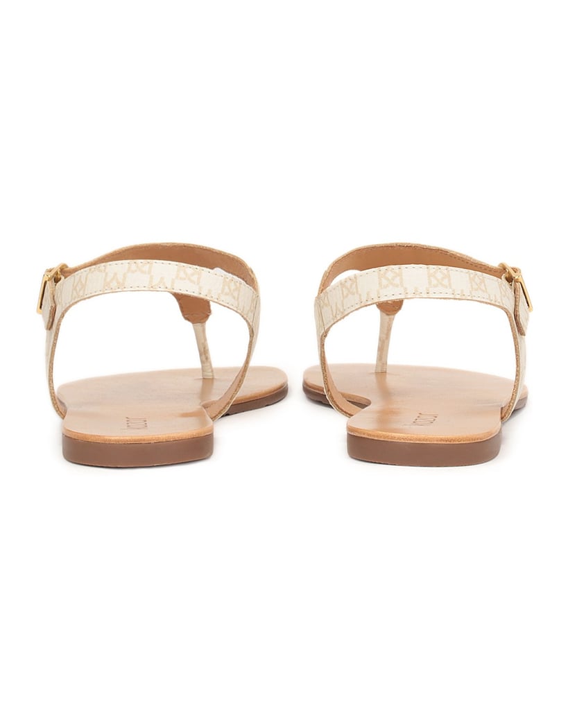 Kazar-Flache-Sandalen-aus-gemustertem-Leder-weiss