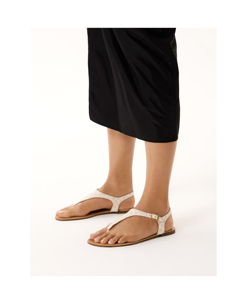 Kazar-Flache-Sandalen-aus-gemustertem-Leder-weiss