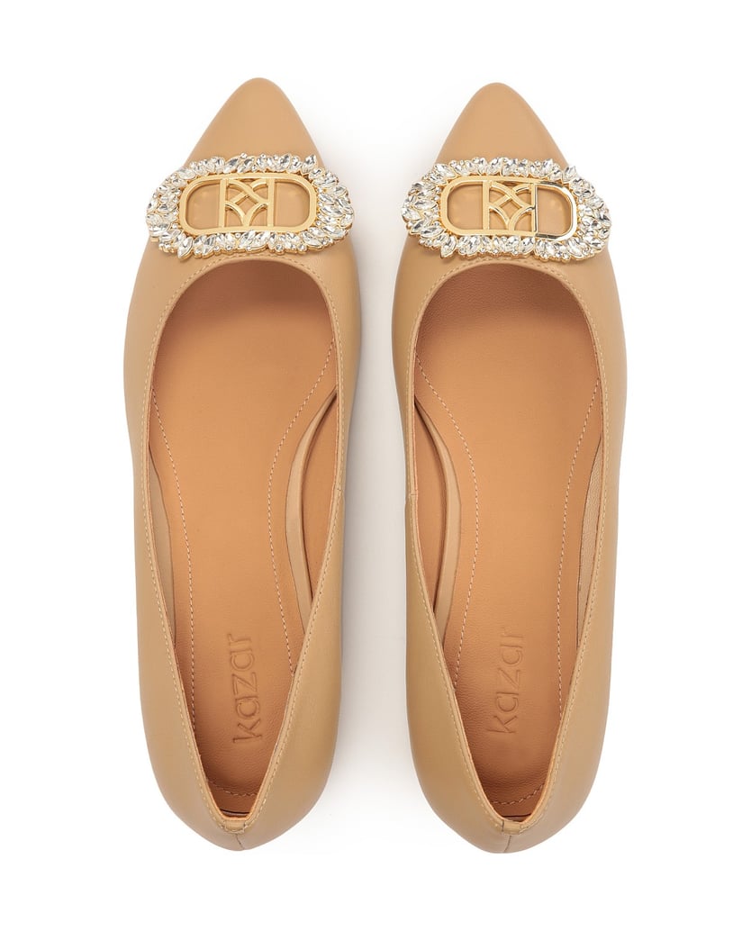 Kazar-Ballerinas-aus-Leder-mit-flachem-Absatz