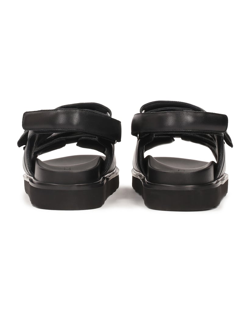 Kazar-Schwarze-flache-Sandalen-mit-Klettverschlussriemen-schwarz