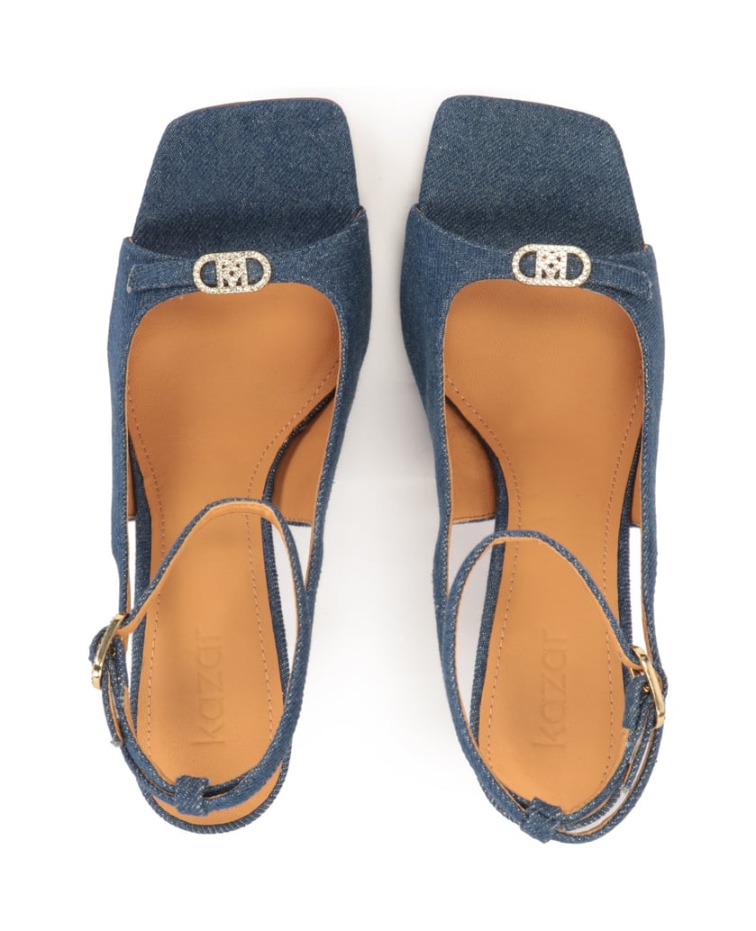 Kazar-Blaue-Sandaletten-mit-Absatz-aus-Denim-Stoff-blau