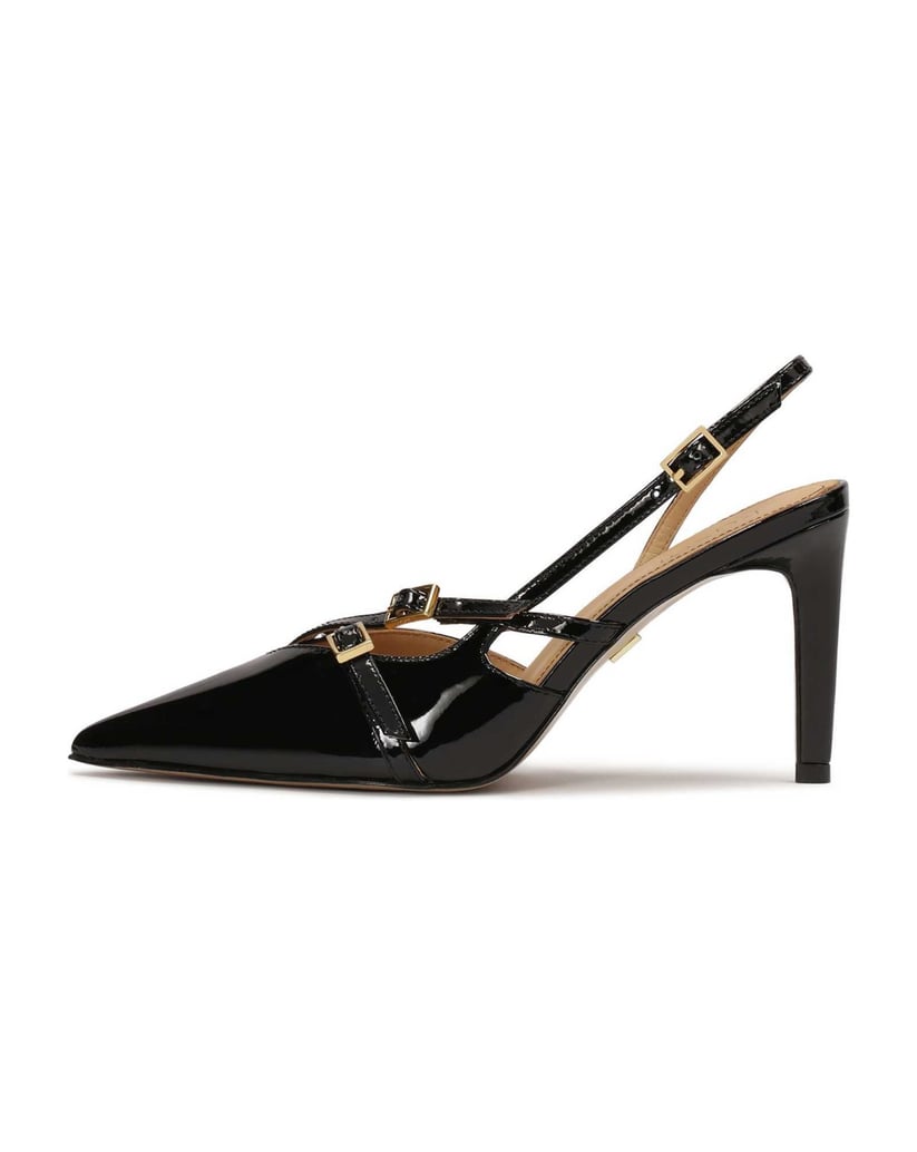 Kazar-Schwarze-Lacklederpumps-mit-offenen-Absätzen-schwarz
