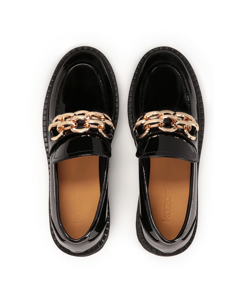 Kazar-Schlupfschuhe-aus-Lackleder-mit-Laufsohle-schwarz