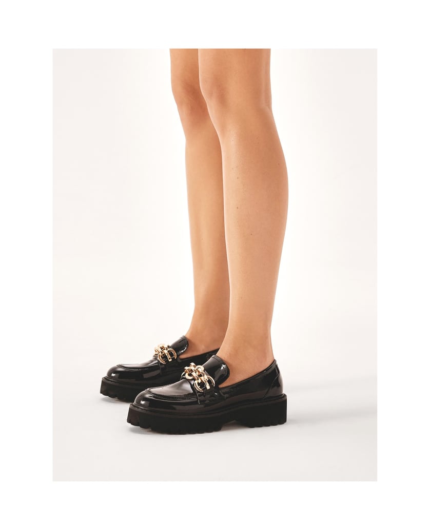 Kazar-Schlupfschuhe-aus-Lackleder-mit-Laufsohle-schwarz