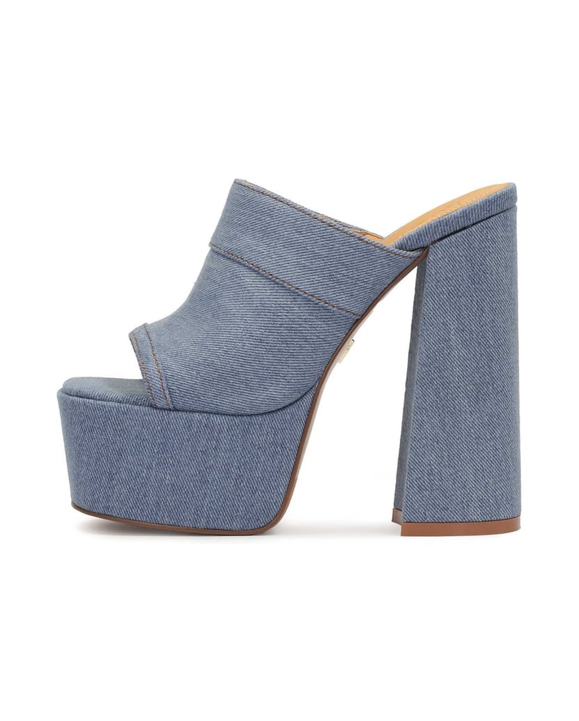 Kazar-Denim-Pantoletten-mit-Plateau-und-hohem-Absatz-blau