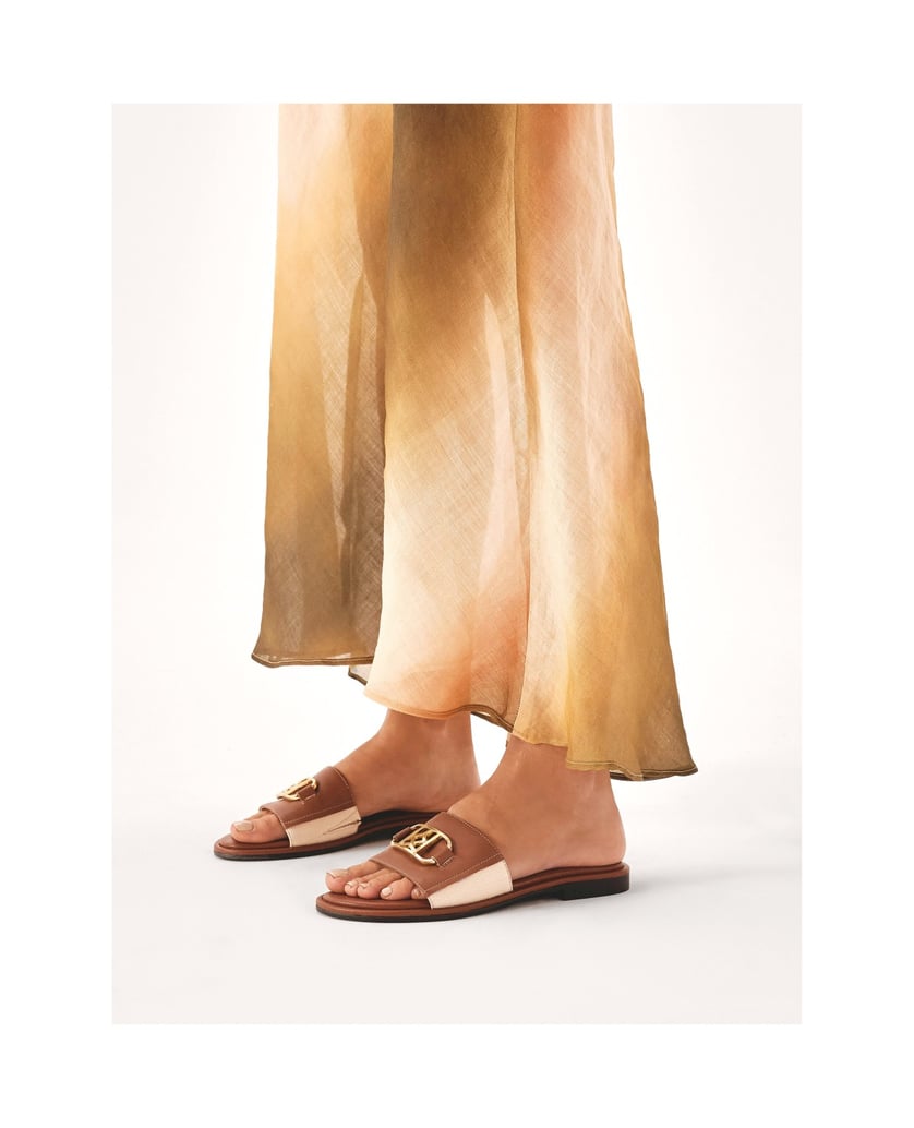 Kazar-Braune-flache-Pantoletten-mit-Monogramm