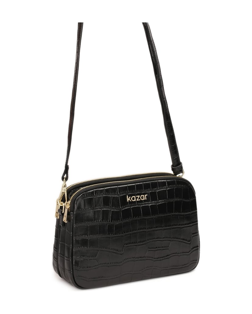 Kazar-Klassische-schwarze-Krokoleder-Handtasche-schwarz