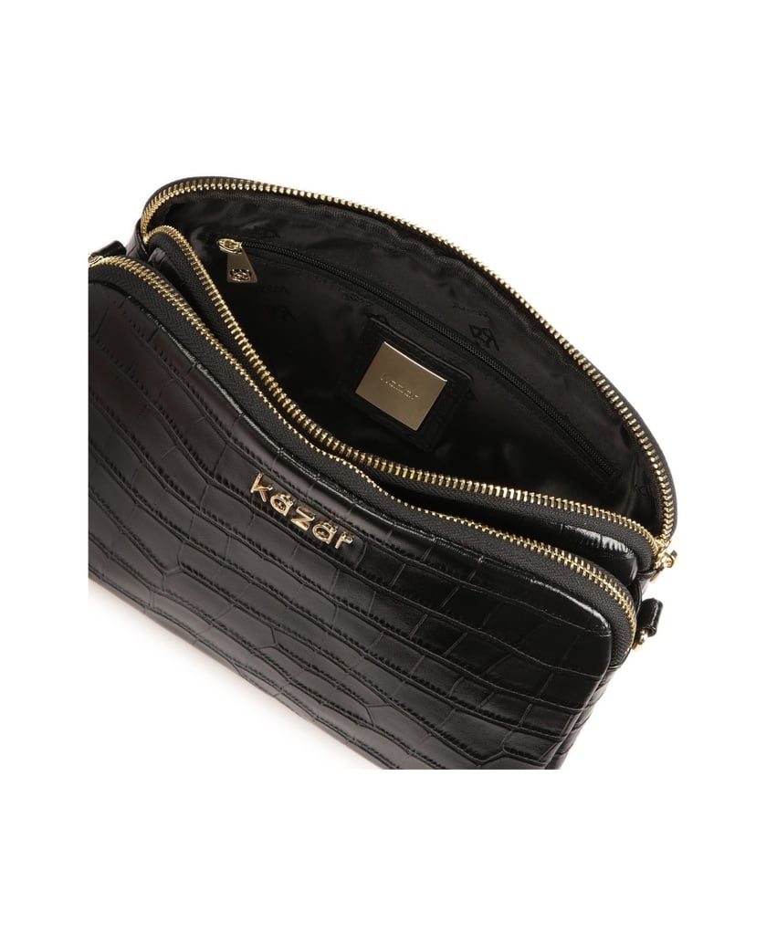 Kazar-Klassische-schwarze-Krokoleder-Handtasche-schwarz