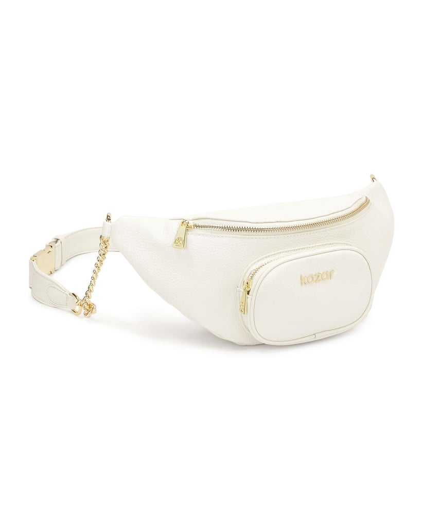 Kazar-Hüfttasche-aus-Leder-in-weißer-Farbe