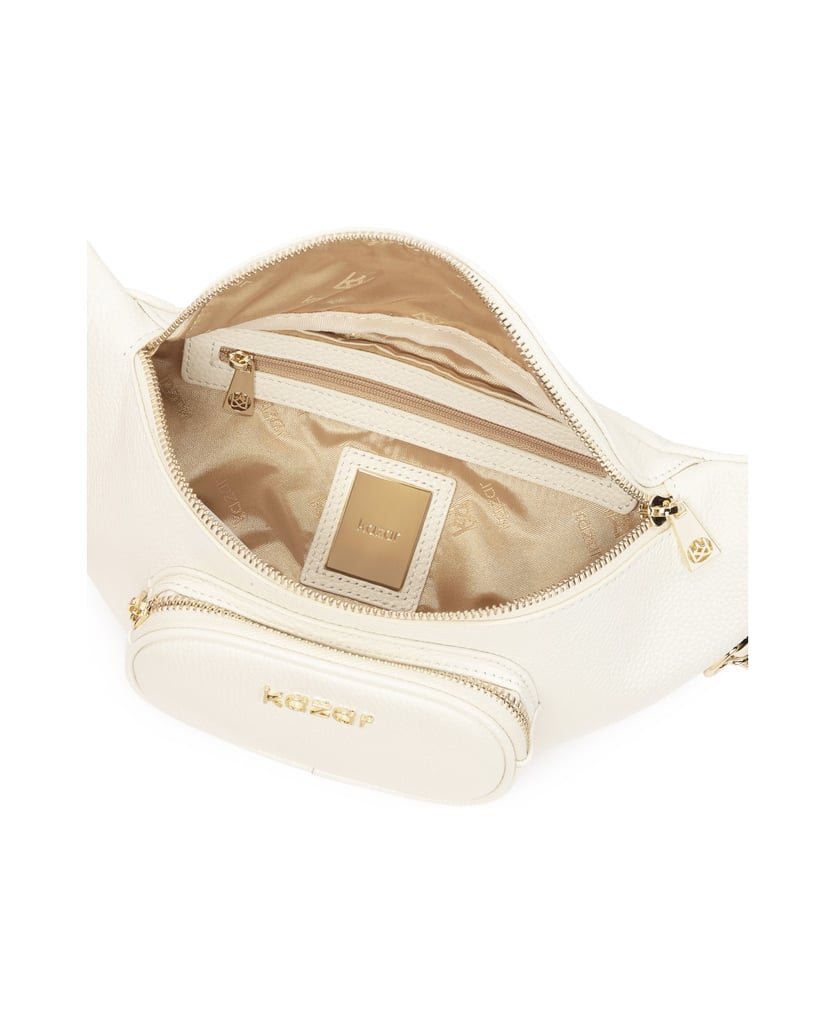 Kazar-Hüfttasche-aus-Leder-in-weißer-Farbe