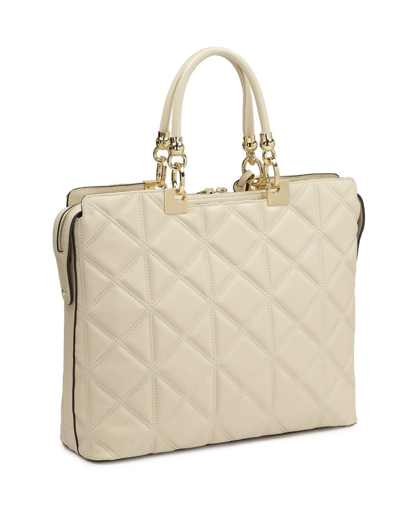 Kazar-Elegante-Aktentasche-aus-gestepptem-Leder-weiss