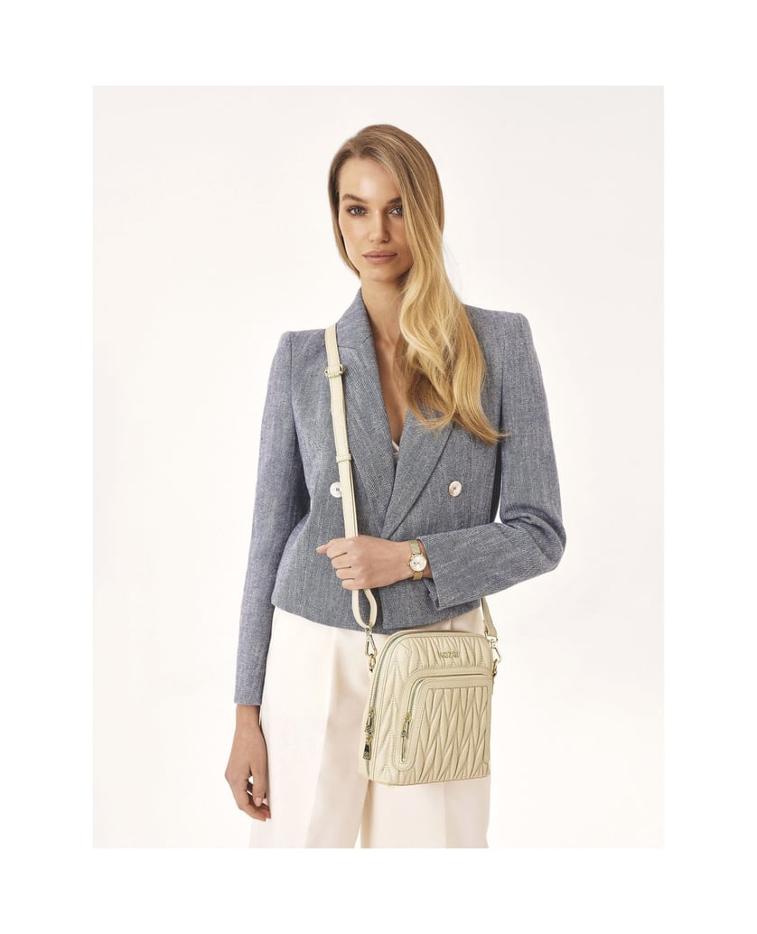 Kazar-Beigefarbene-Handtasche-mit-auffälliger-Steppung-beige