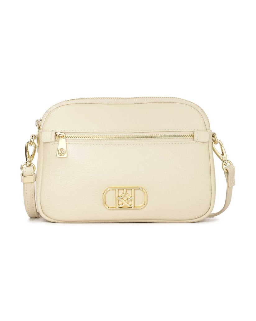 Kazar-Beigefarbene-Handtasche-mit-einer-Tasche-auf-der-Vorderseite-beige