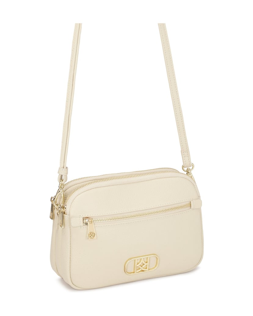 Kazar-Beigefarbene-Handtasche-mit-einer-Tasche-auf-der-Vorderseite-beige