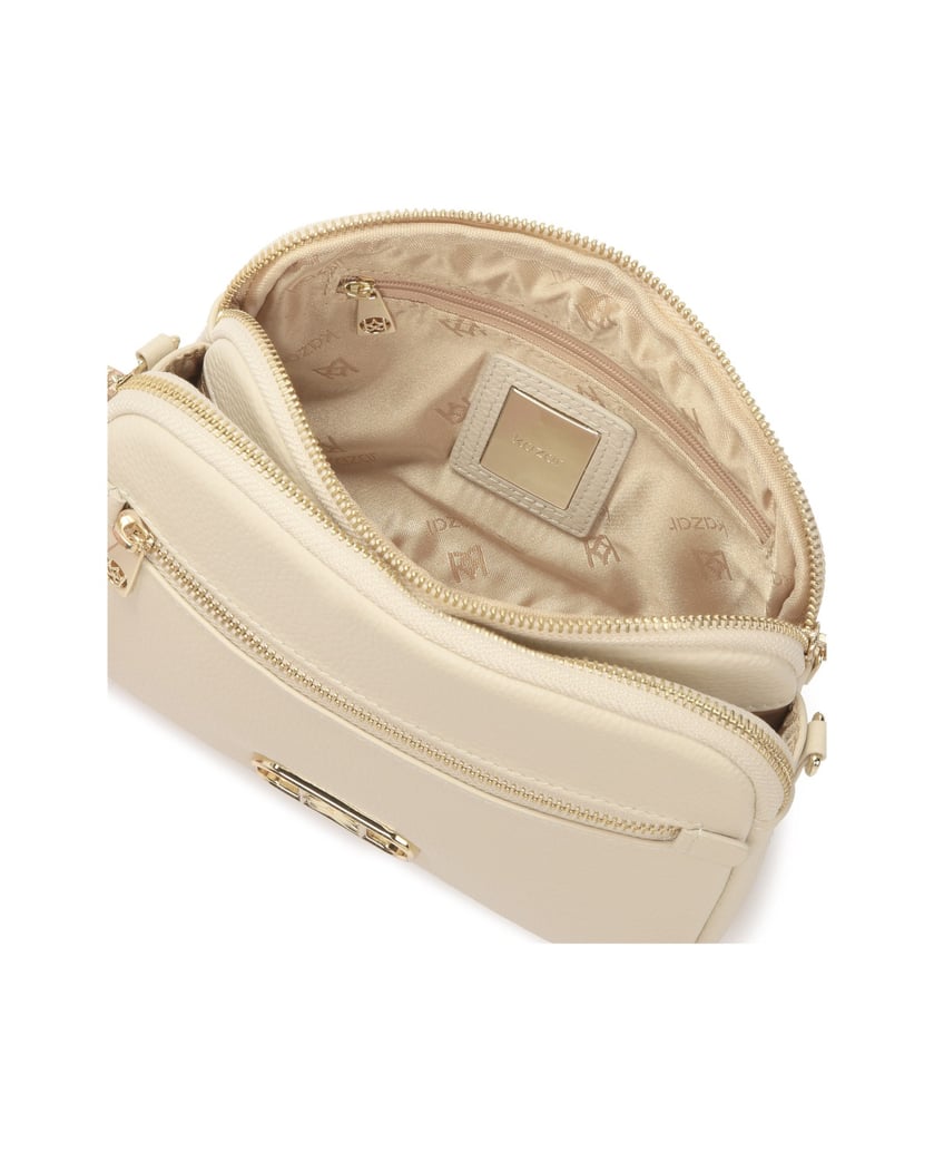 Kazar-Beigefarbene-Handtasche-mit-einer-Tasche-auf-der-Vorderseite-beige