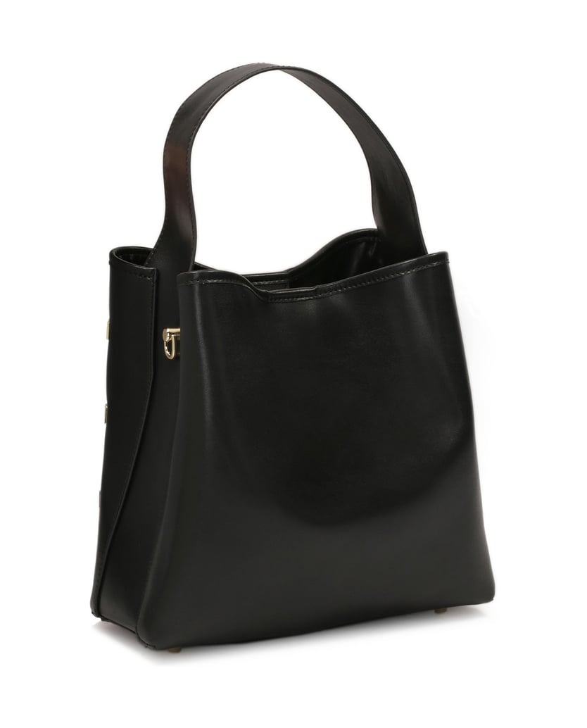 Kazar-Schwarze-Handtasche-mit-Metallmonogramme