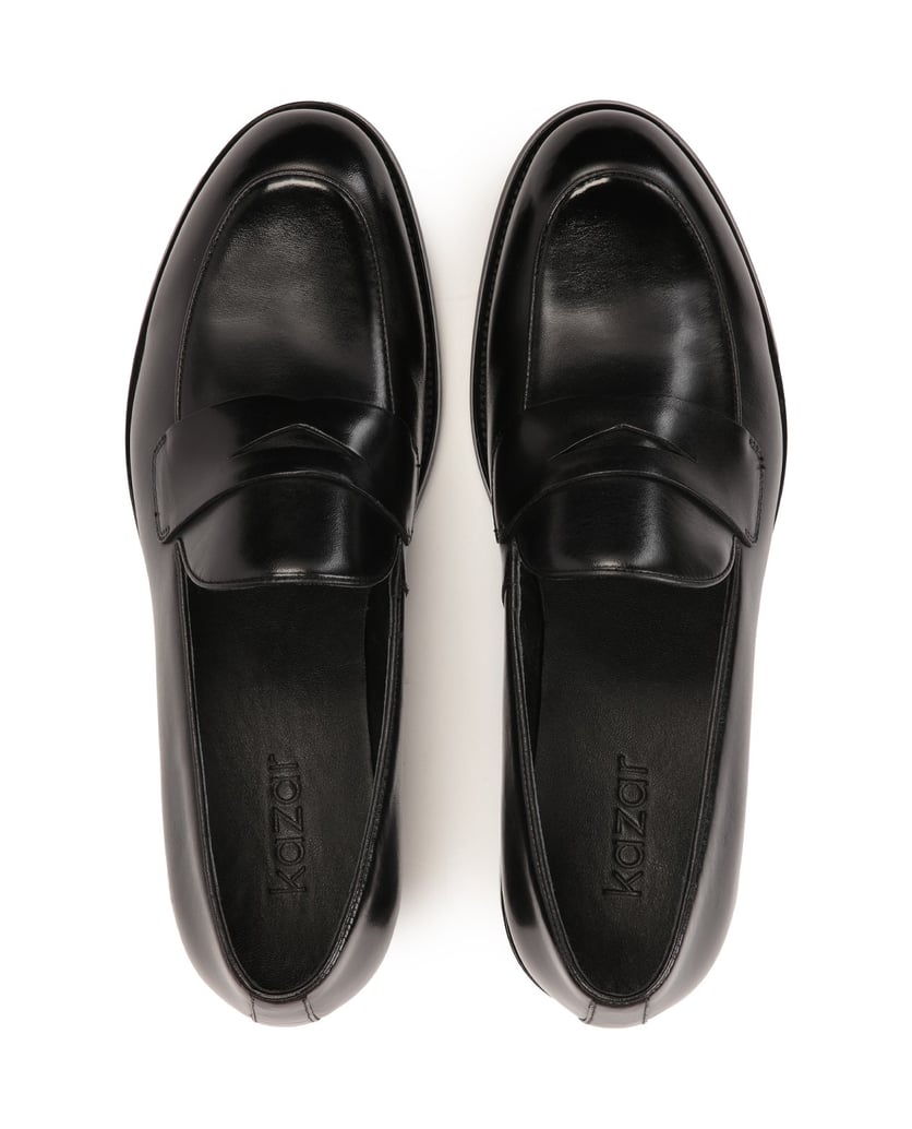 Kazar-Penny-Loafers-aus-schwarzem-Leder-für-Männer-schwarz