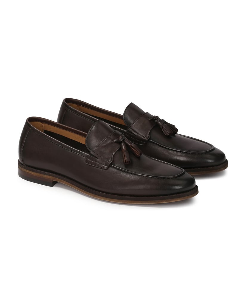 Kazar-Loafers-aus-braunem-Leder-mit-Quasten-dunkelbraun