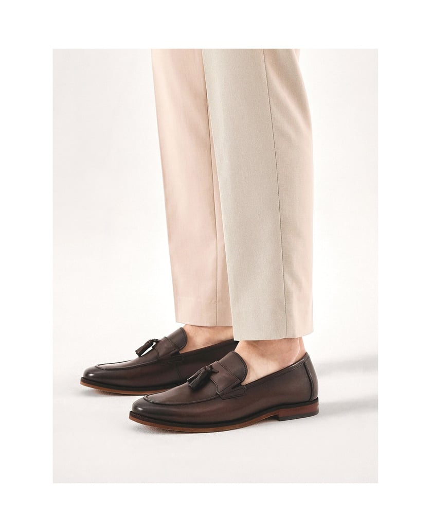 Kazar-Loafers-aus-braunem-Leder-mit-Quasten-dunkelbraun