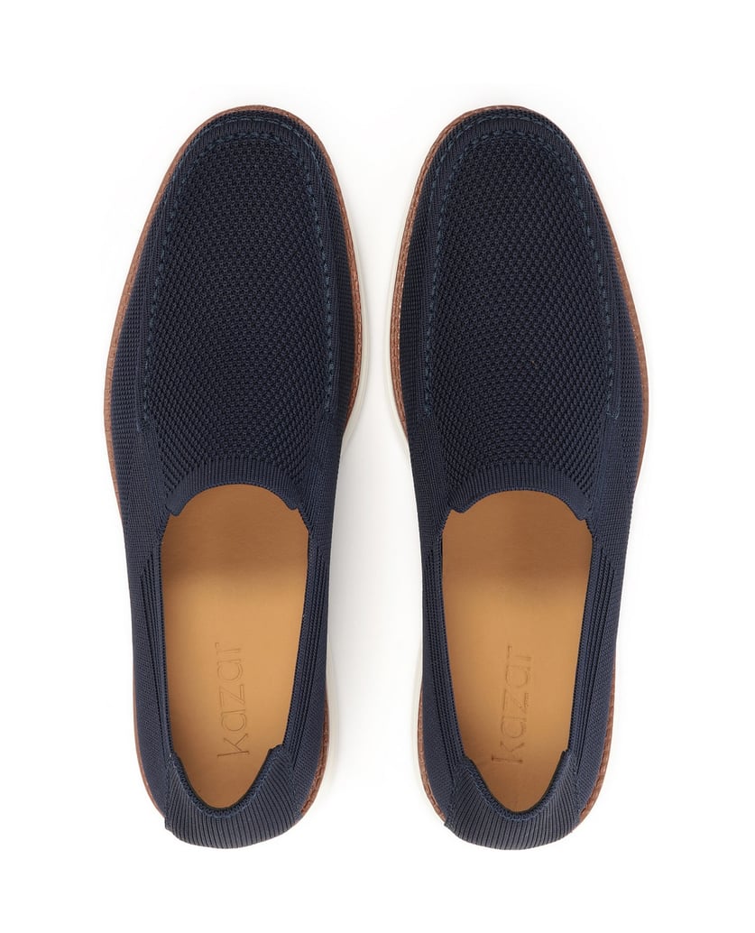Kazar-Marineblaue-Schlupfschuhe-aus-Stretchmaterial-dunkelblau