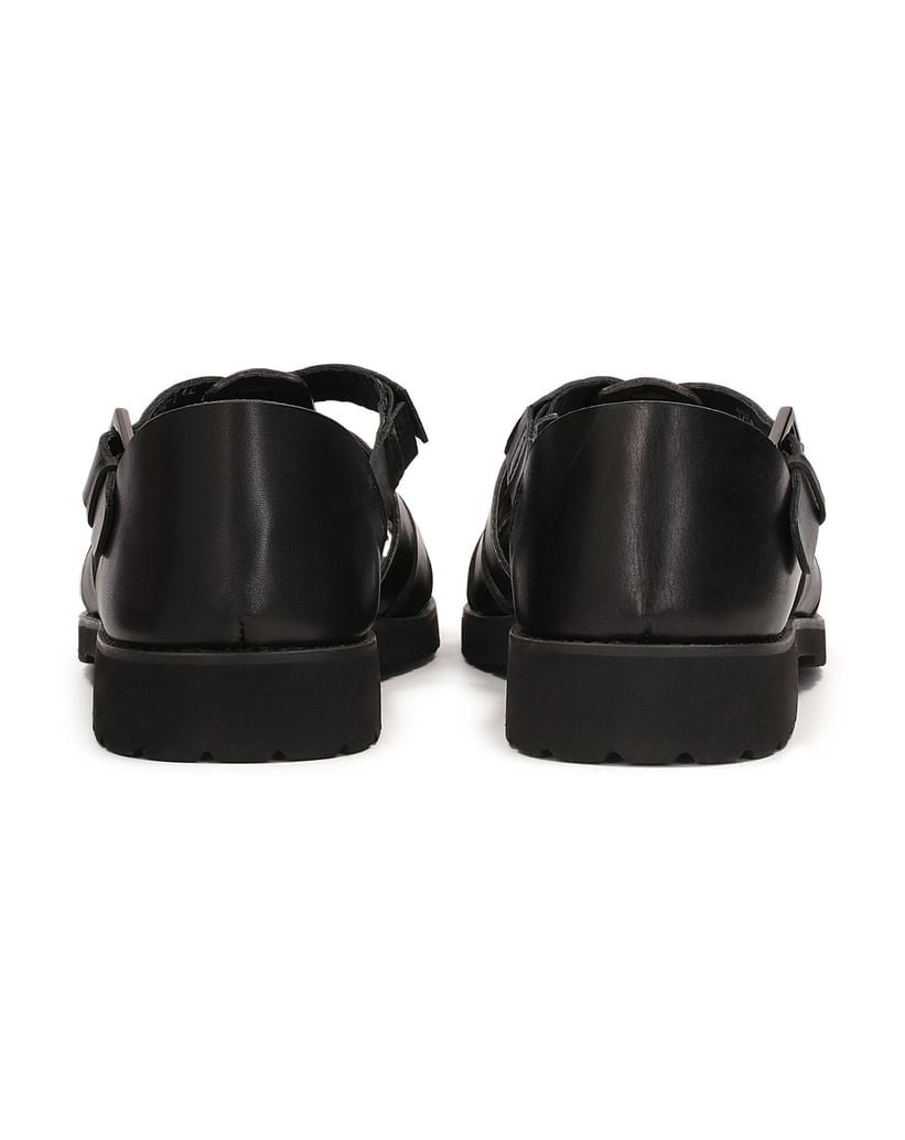 Kazar-Schwarze-Herrensandalen-mit-überzogenem-Absatz-und-Zehenkappe-schwarz