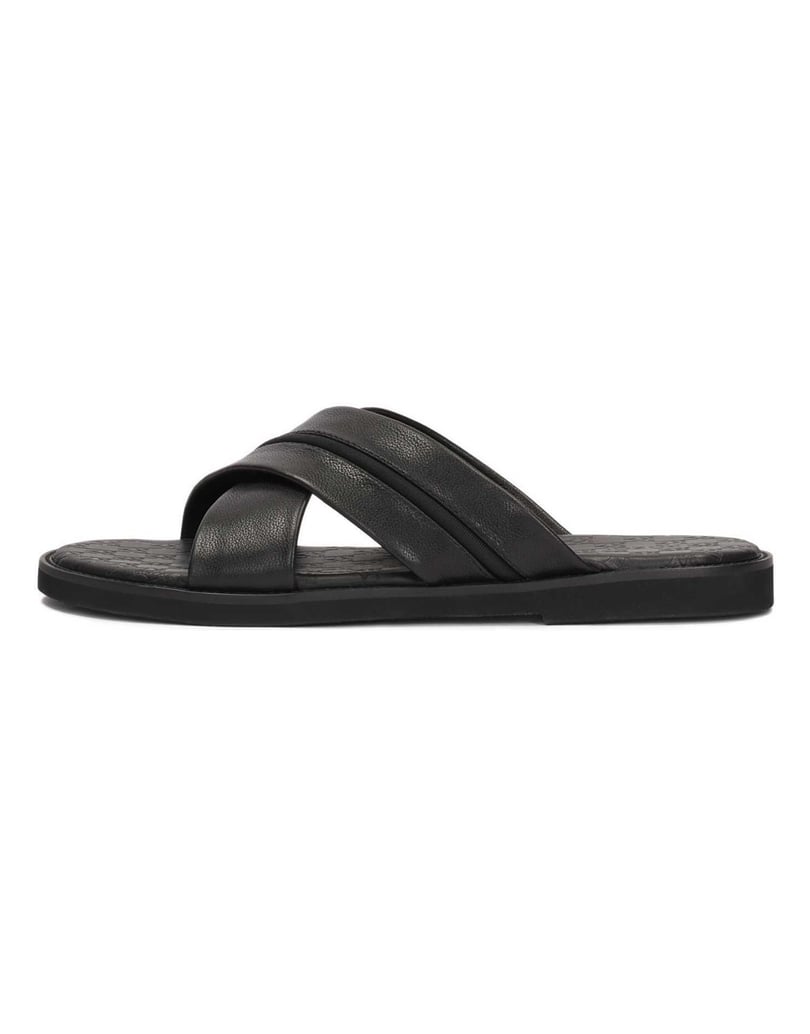 Kazar-Herren-Lederslides-mit-gekreuzten-Riemen-schwarz