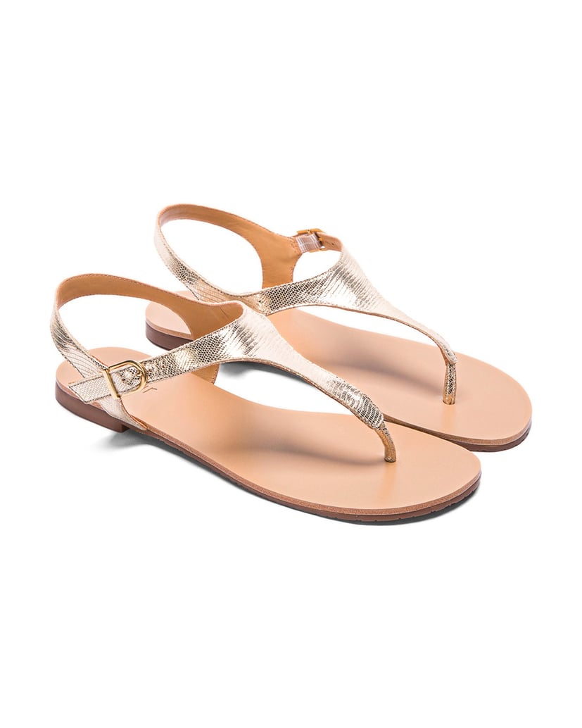 Kazar-Goldene-Sandalen-aus-geprägtem-Leder-gold