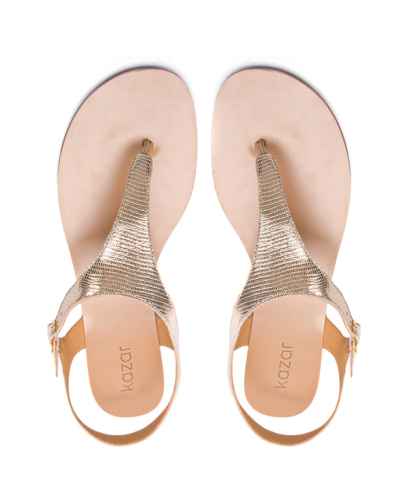 Kazar-Goldene-Sandalen-aus-geprägtem-Leder-gold