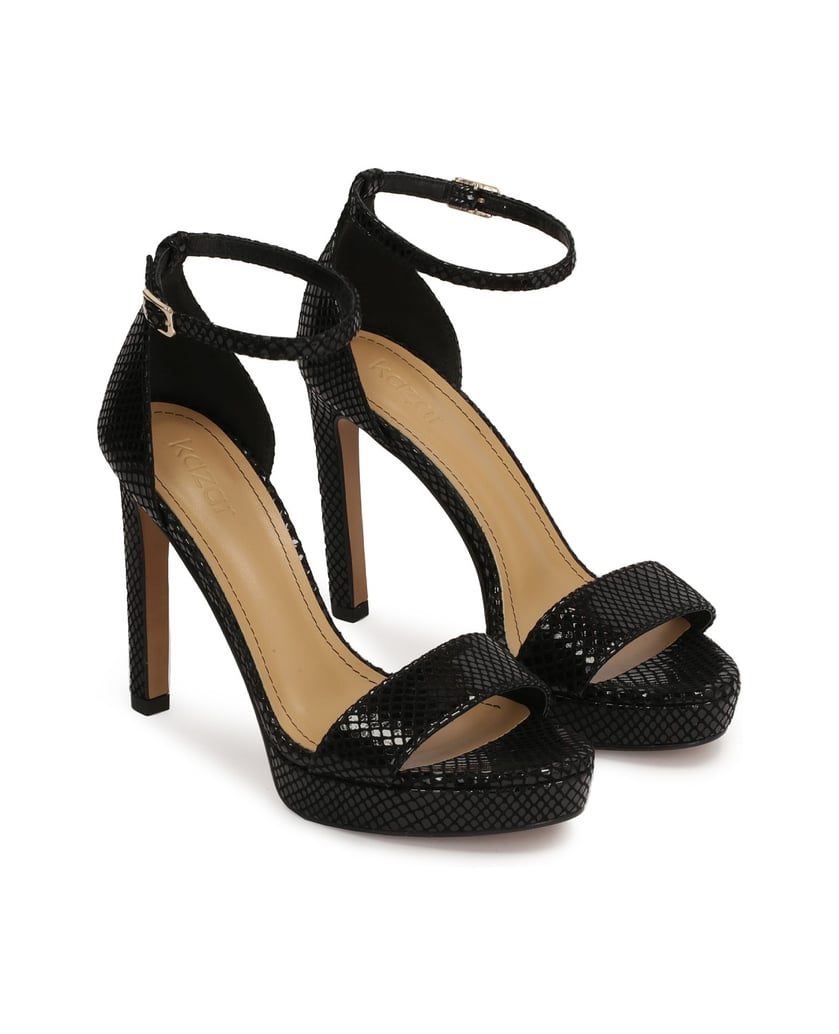 Kazar-Schwarze-Sandalen-auf-einem-Plateau-aus-geprägtem-Leder-schwarz