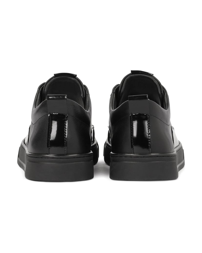 Kazar-Schwarze-Herren-Sneaker-aus-Leder-mit-eleganten-Einsätzen-schwarz