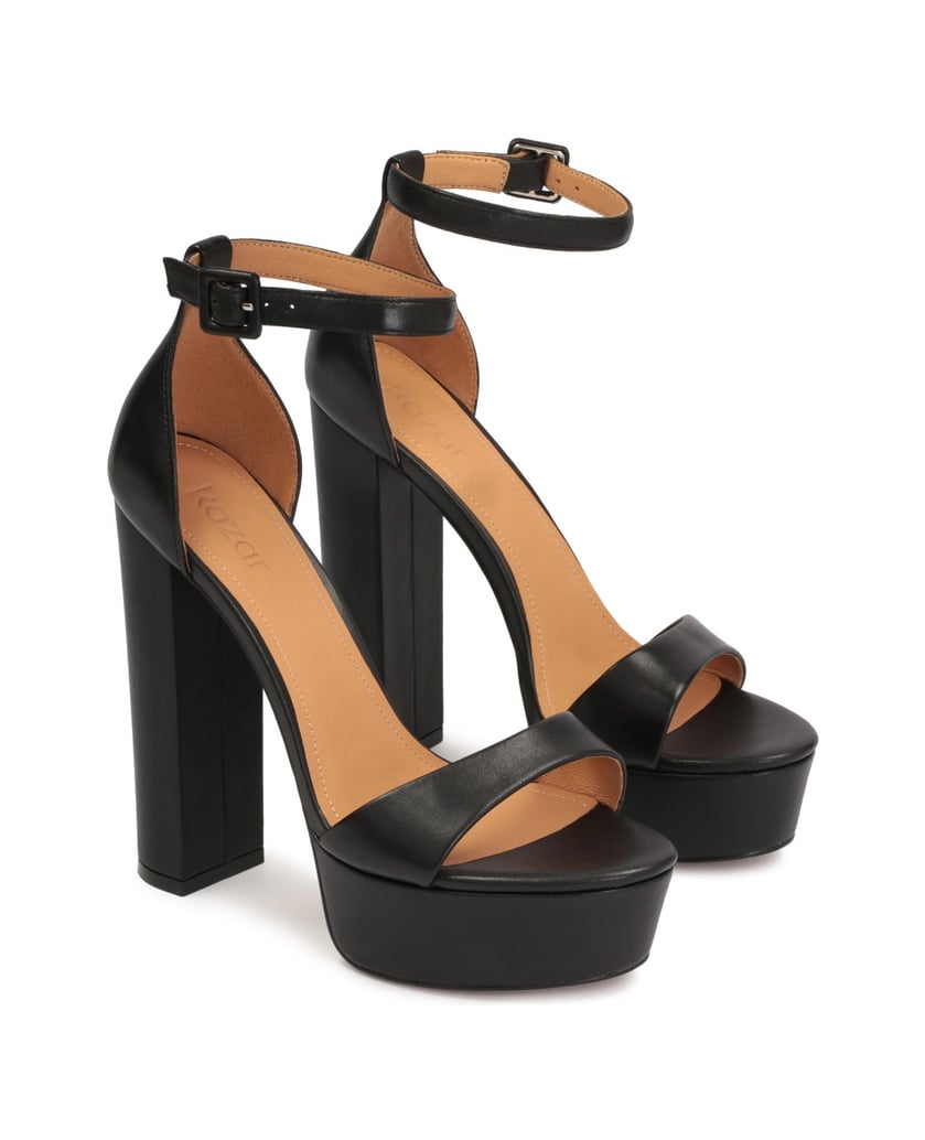 Kazar-Schwarze-Leder-Plateausandalen-mit-Blockabsatz-schwarz