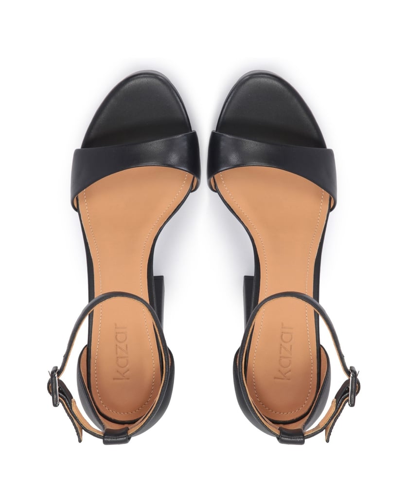 Kazar-Schwarze-Leder-Plateausandalen-mit-Blockabsatz-schwarz