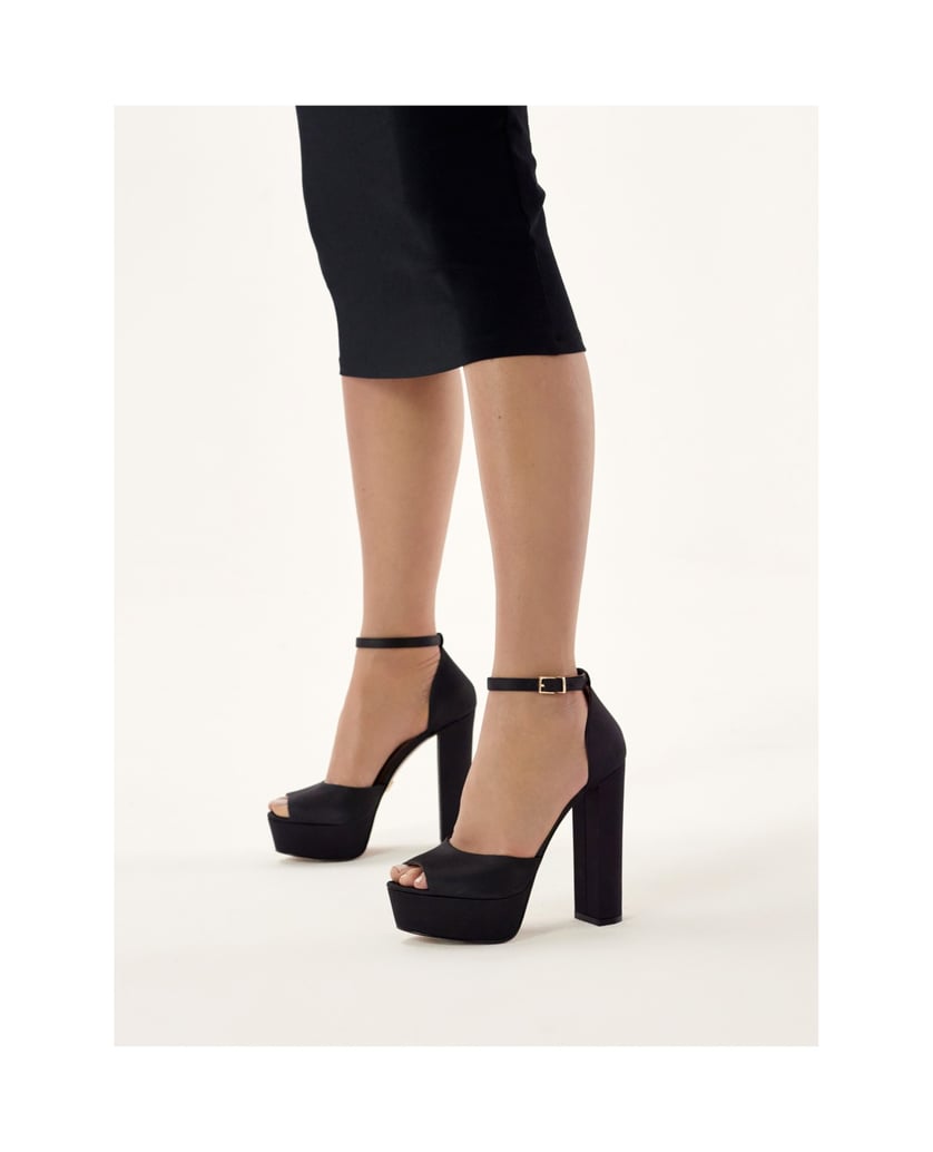Kazar-Schwarze-Stoffsandalen-mit-klobigem-Plateau-und-Absatz-schwarz