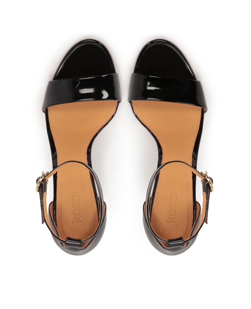 Kazar-Schwarze-Lackleder-Sandalen-mit-schmalem-Absatz-schwarz