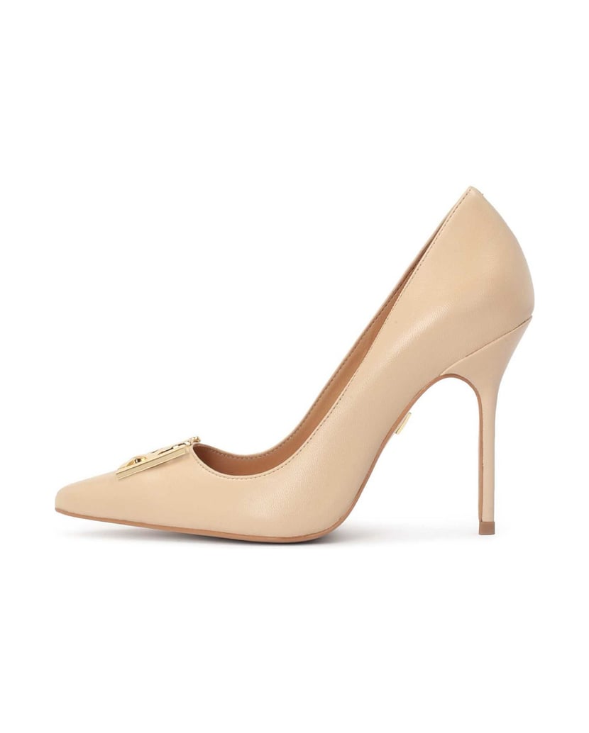 Kazar-Lederpumps-mit-Metallverzierung-beige