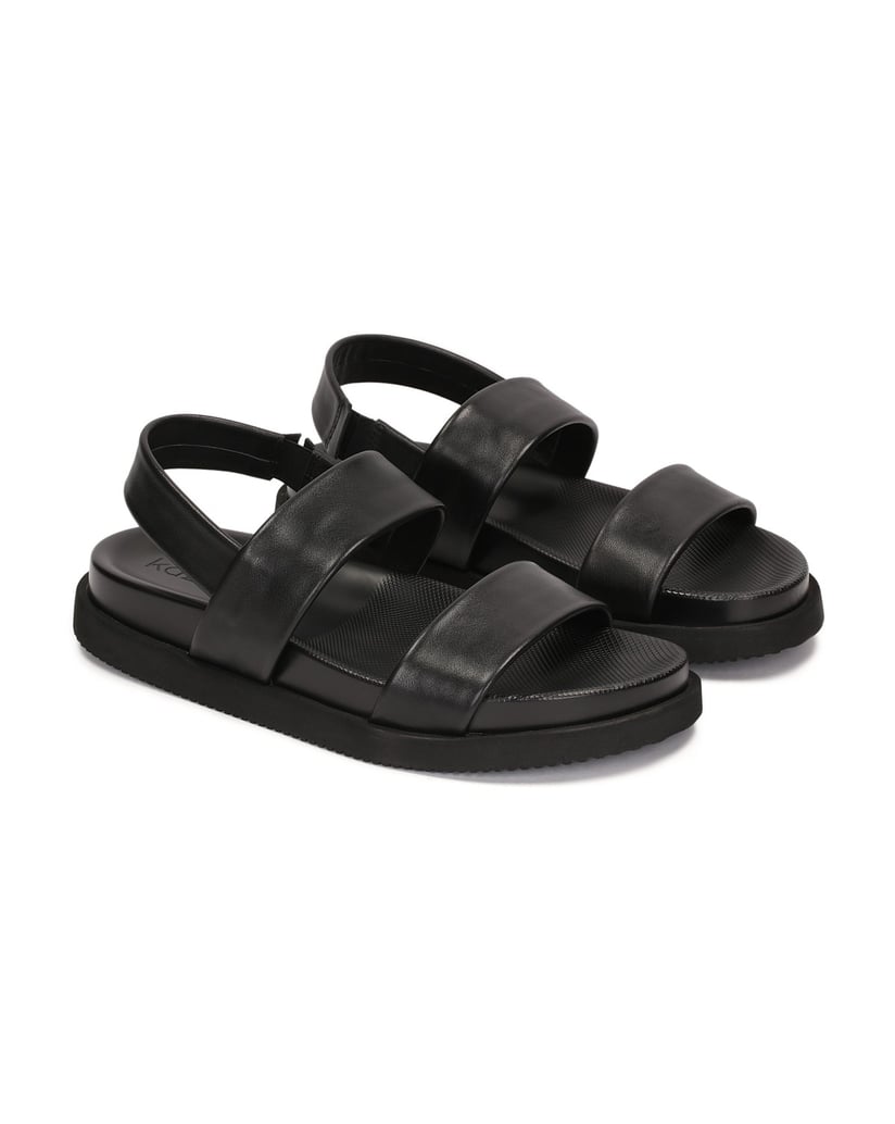 Kazar-Schwarze-Ledersandalen-mit-elastischem-Riemen-schwarz