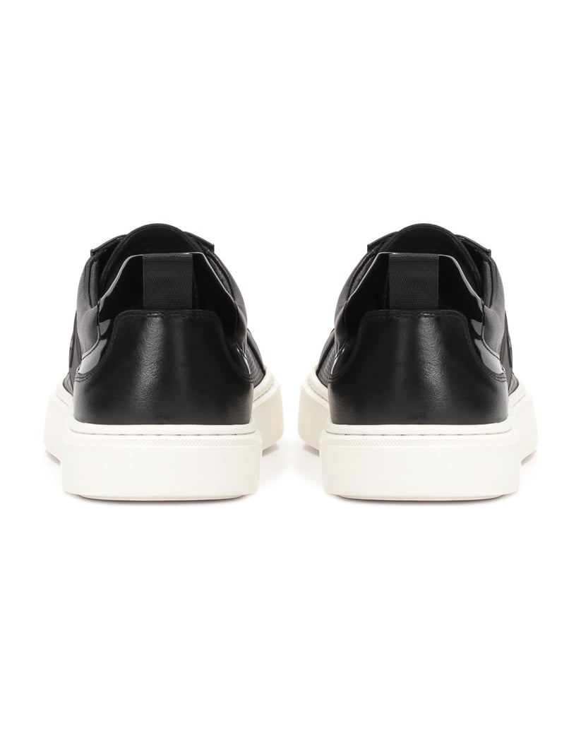 Kazar-Schwarze-Leder-Sneakers-mit-weißer-Sohle-schwarz