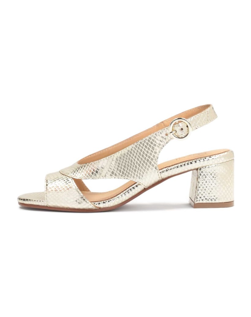 Kazar-Sandalen-mit-breitem-Absatz-aus-geprägtem-Leder-gold