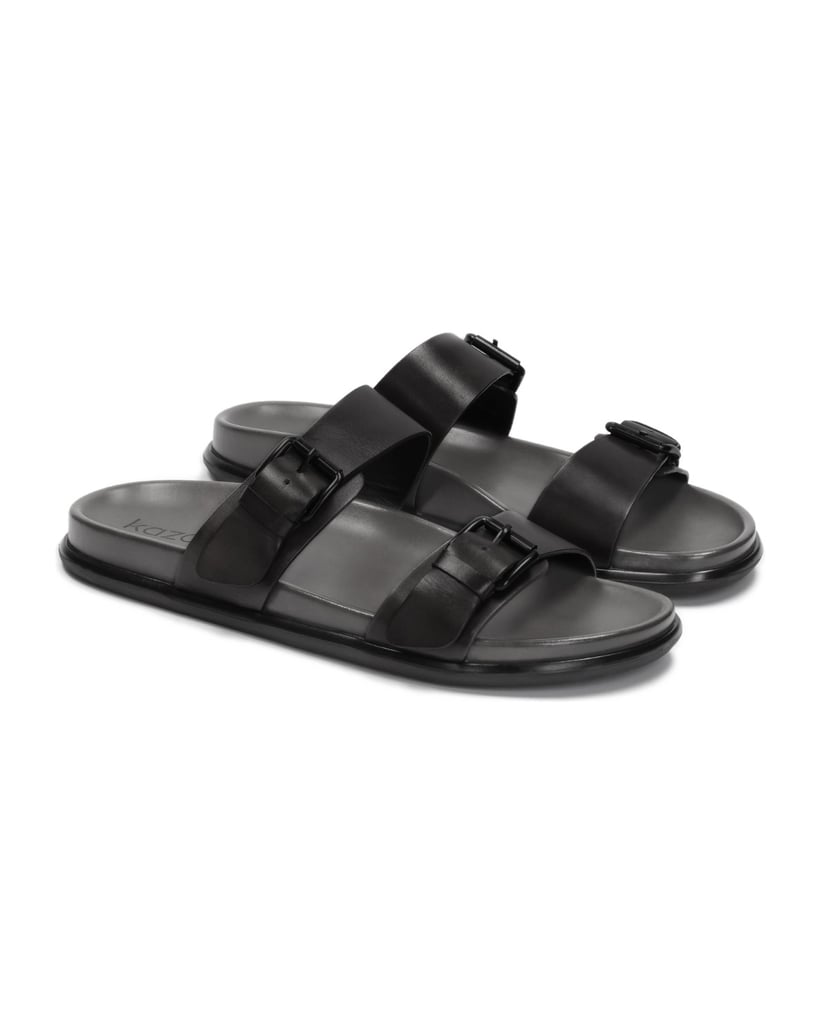 Kazar-Schwarze-Pantoletten-aus-genarbtem-Leder-für-den-urbanen-Stil-schwarz