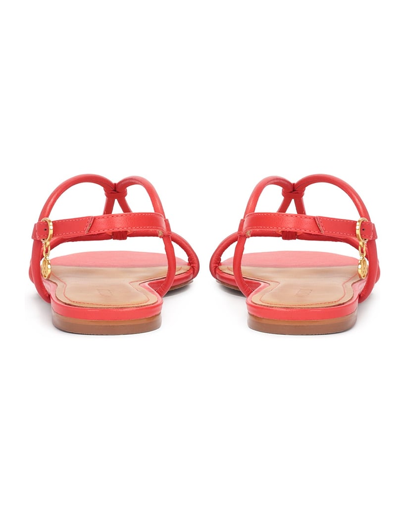 Kazar-Rote-Sandalen-auf-flacher-Sohle-mit-Überhang-rot