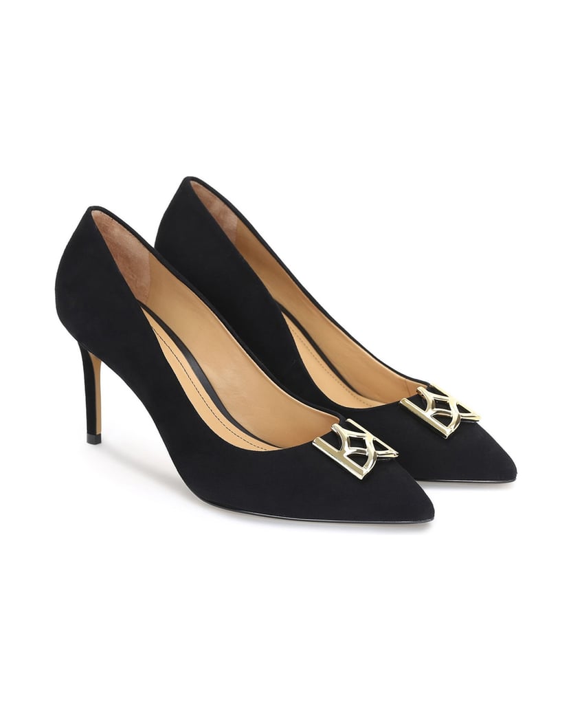 Kazar-Schwarze-Wildlederpumps-mit-großem-Monogramm-schwarz