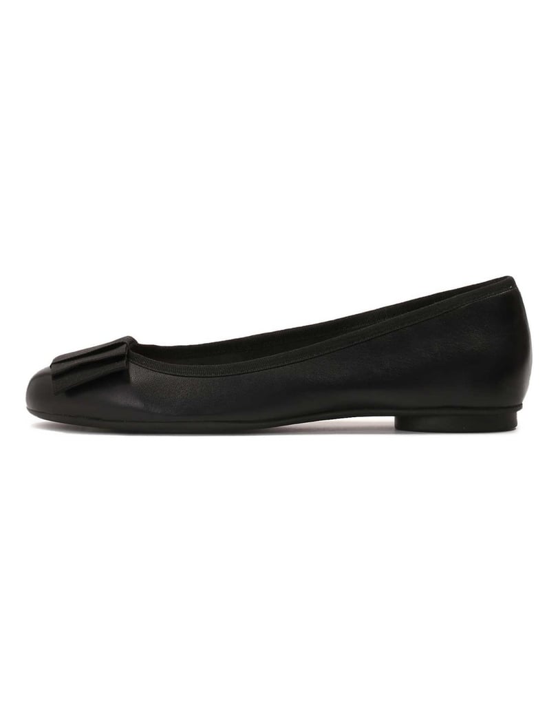 Kazar-Schwarze-Damen-Ballerinas-mit-Textilschleife-schwarz