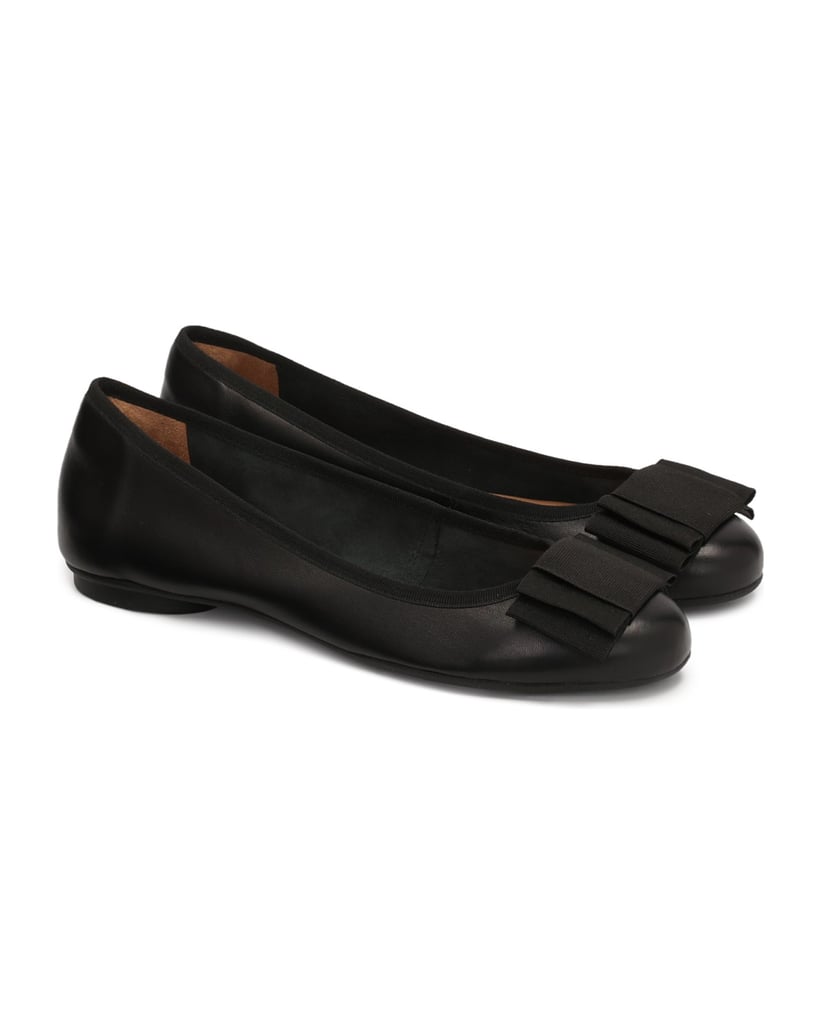 Kazar-Schwarze-Damen-Ballerinas-mit-Textilschleife-schwarz