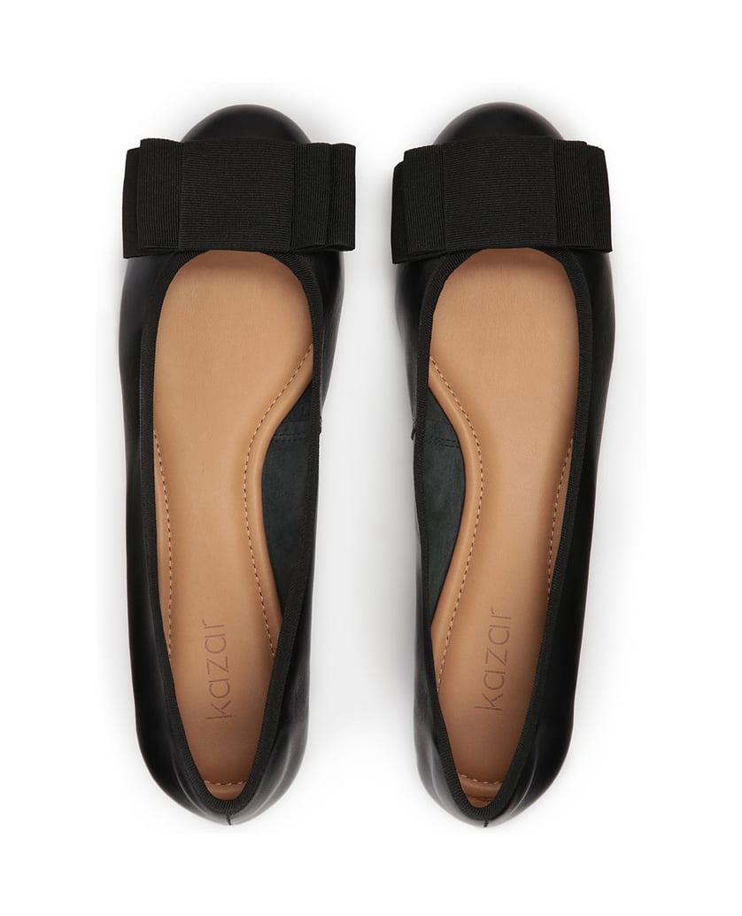 Kazar-Schwarze-Damen-Ballerinas-mit-Textilschleife-schwarz