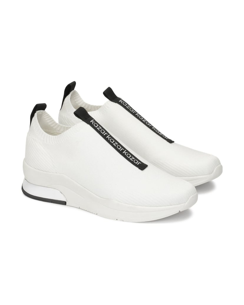 Kazar-Weiße-Slip-on-Sneakers-aus-Stoff-weiss